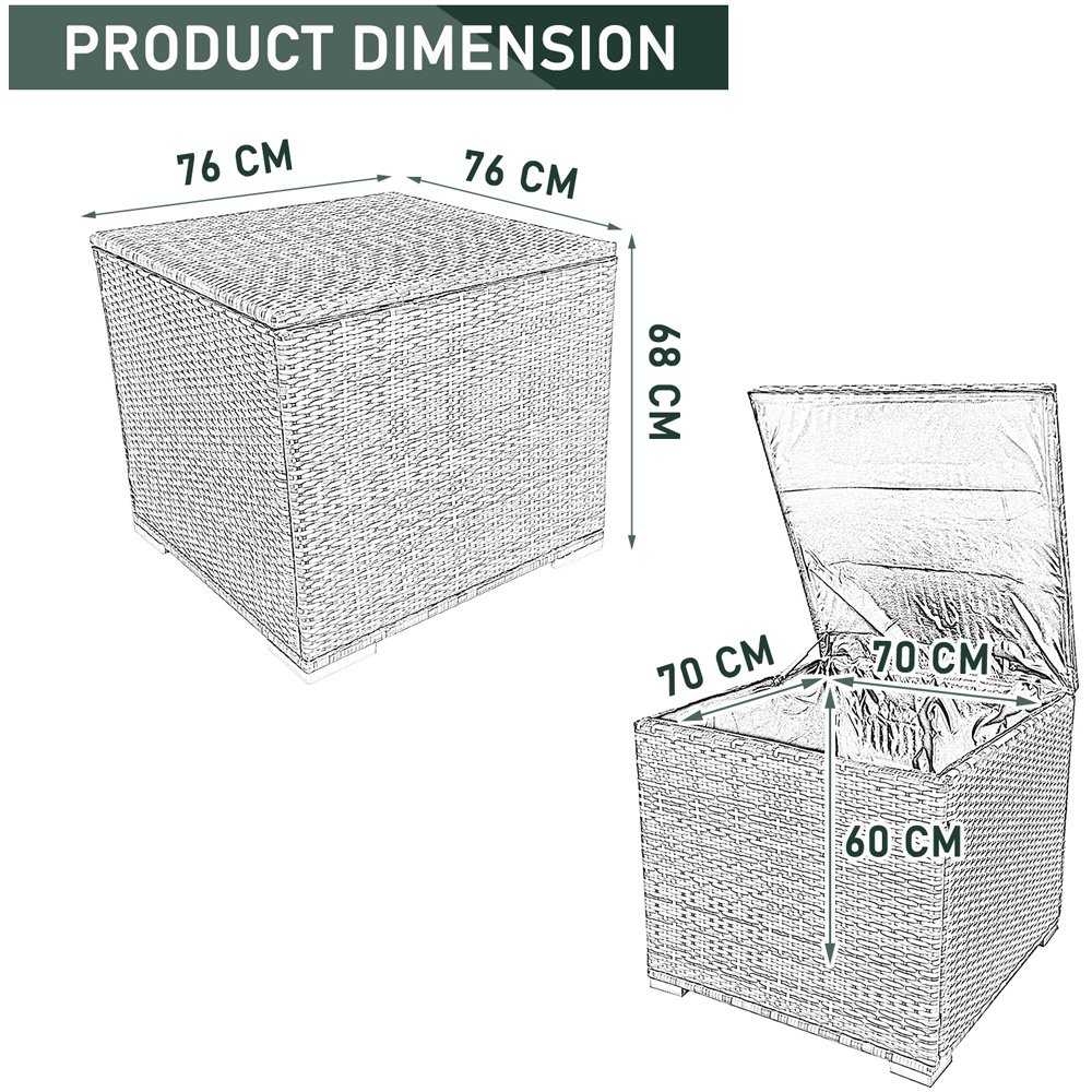 Furniture One Yellow Rattan Garden Storage Box with Lid 330L Image 9