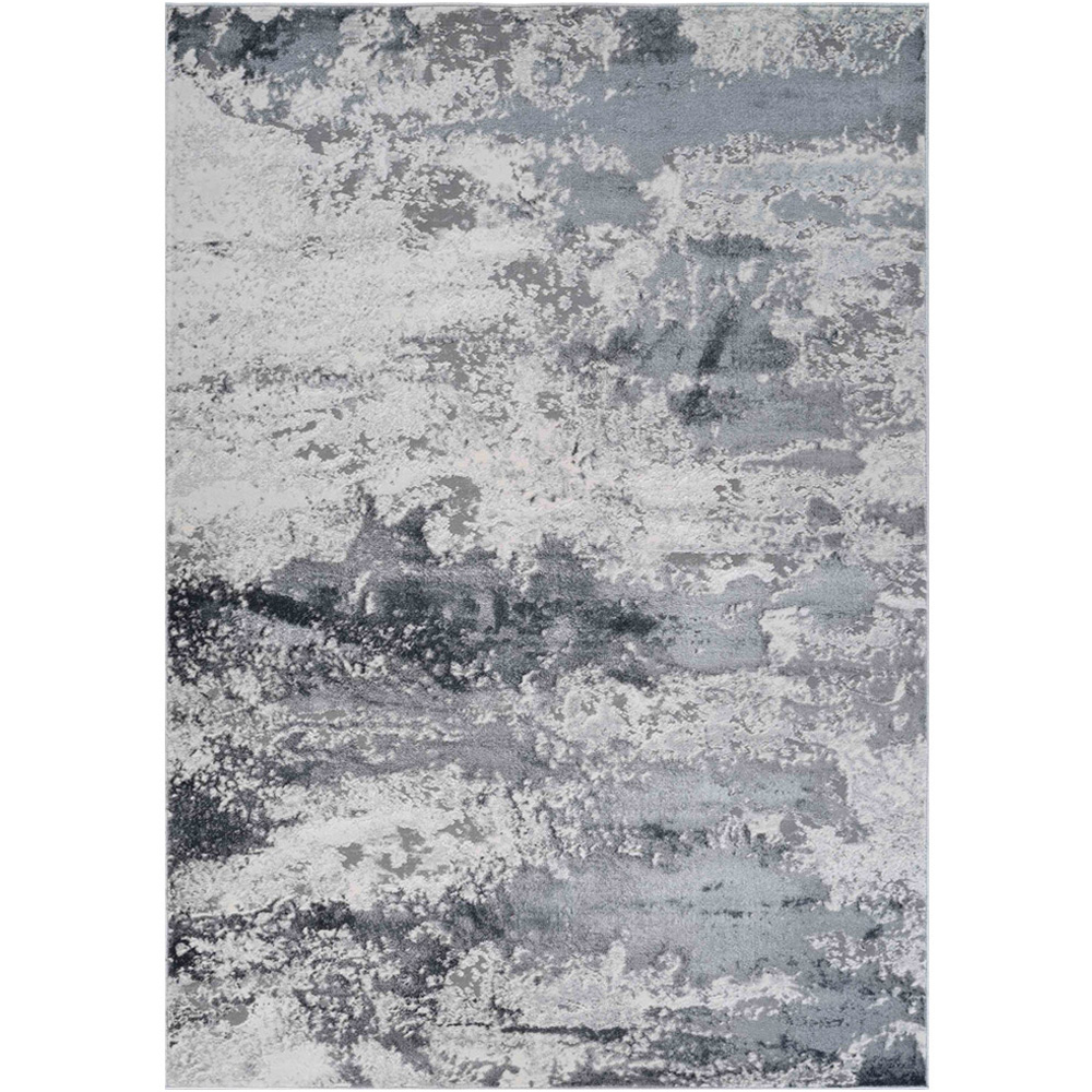 Desire Rugs Onyx Silver Grunge Sprayed Abstract Area Rug 160 x 230cm Image 1