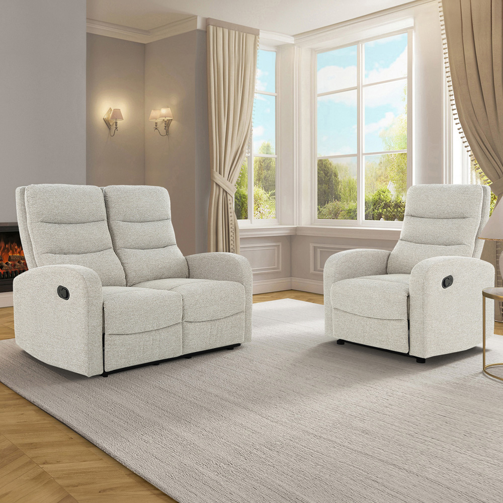 Loft24 Rena Natural Fabric Manual Recliner Armchair Image 8