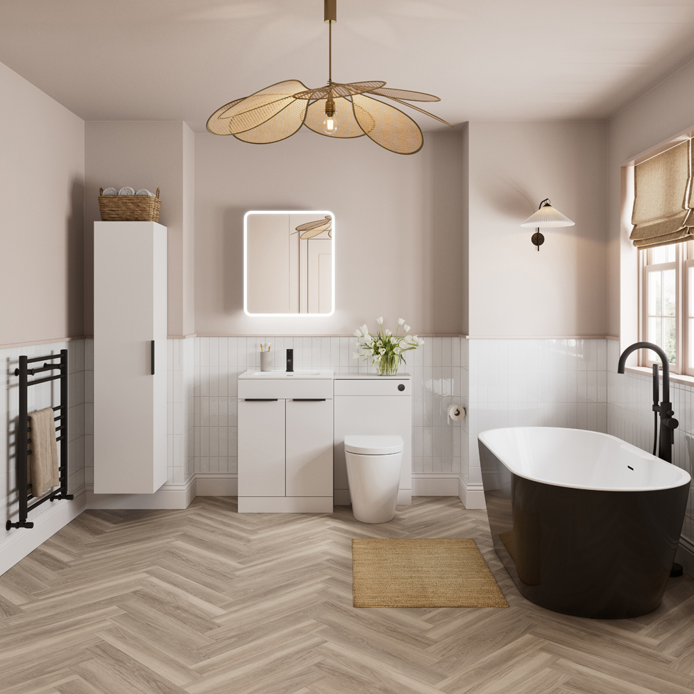 Bathstore Newton Matt Black Floor Standing Bath Shower Mixer Image 3