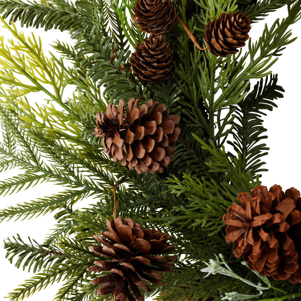 Charles Bentley Green Christmas Wreath with Pinecones 60cm Image 5