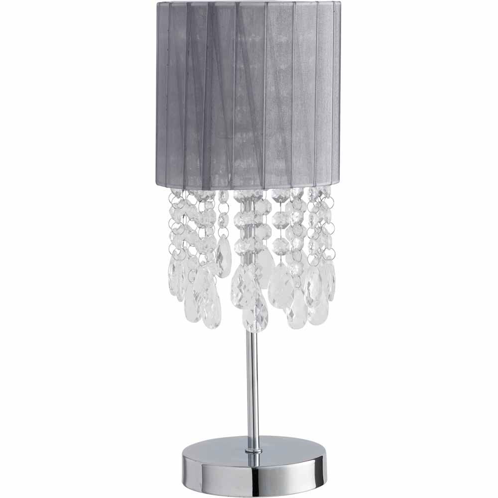Wilko Organza Table Lamp with Beads Image 1