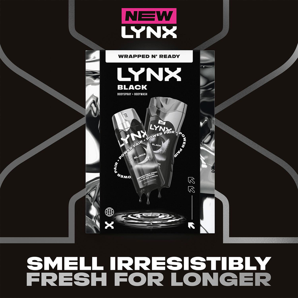 Lynx Black Fresh Scent and Skin Care Men Daily Grooming Duo Gift Set 2 Pack Image 4