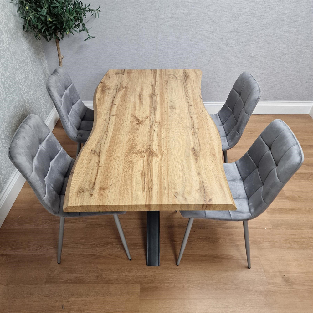 Kosy Koala 4 Seater Dining Table Set Brown and Grey Image 8