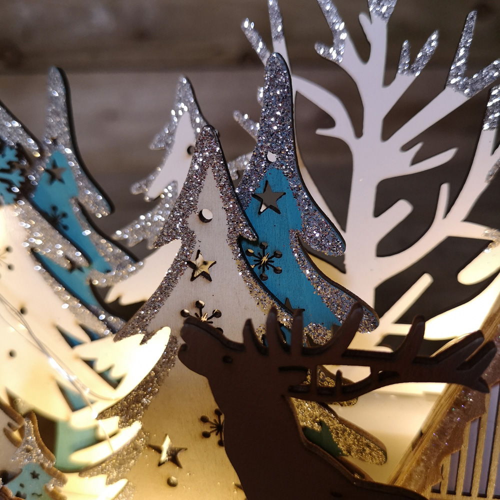 Samuel Alexander LED Wooden Reindeer Scene Silhouette Christmas Decoration Image 3