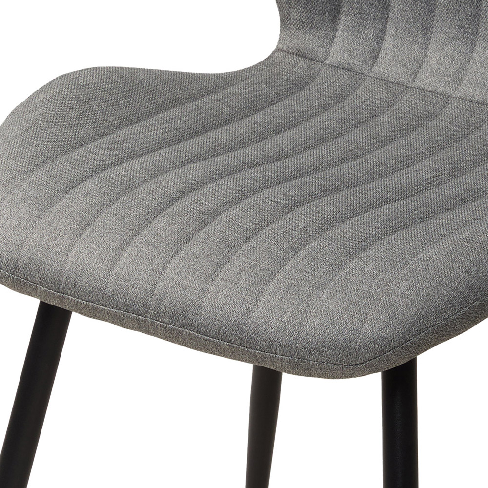 Living and Home Set of 4 Grey Fabric High Back Dining Chair Image 3