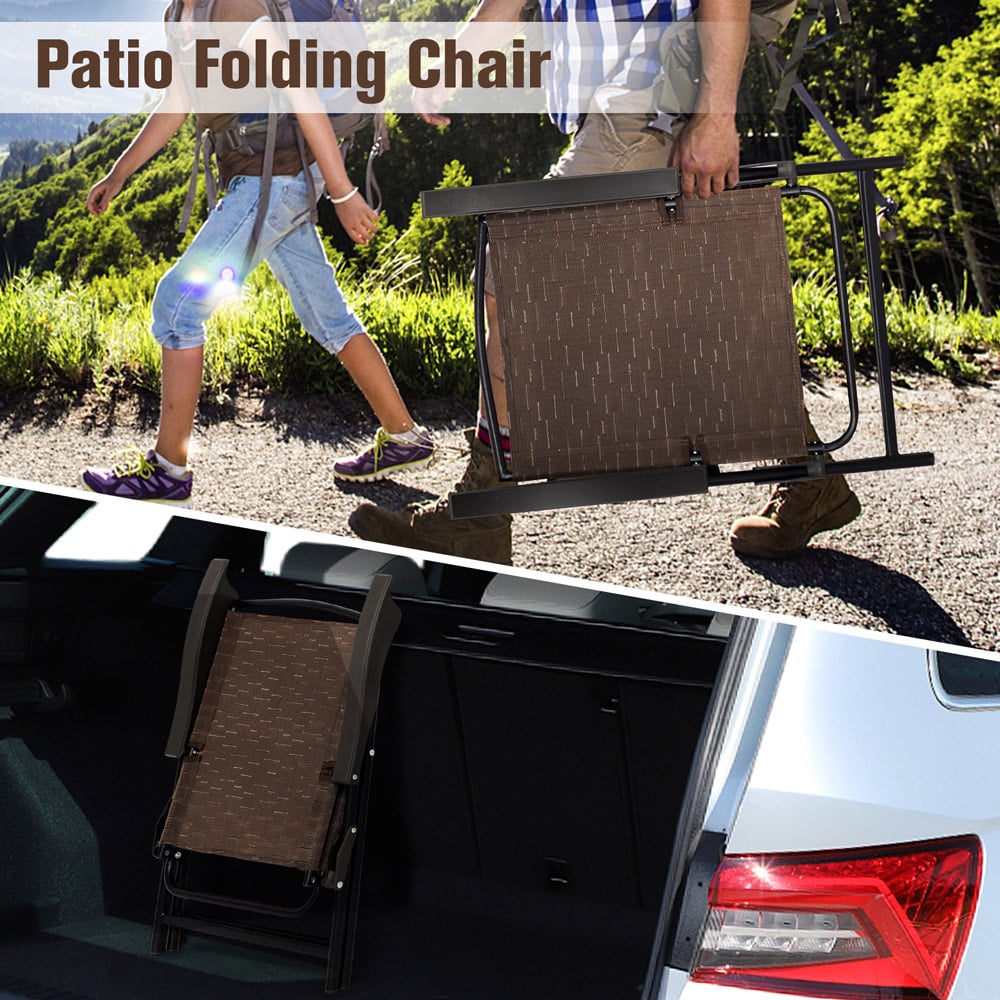 Costway Set of 4 Adjustable Folding Garden Chair Image 4