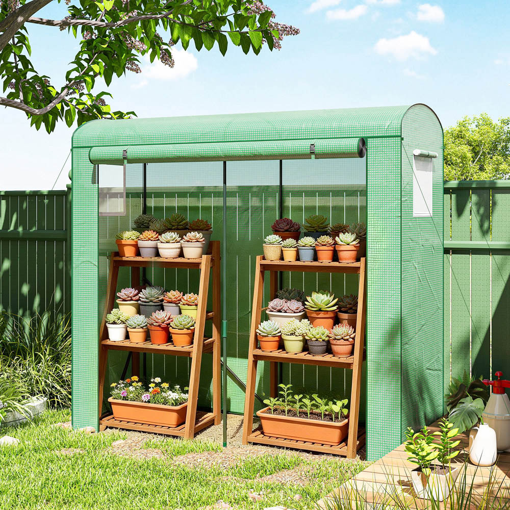 Outsunny Green PE Cover Portable 6.5 x 2.4ft Greenhouse Image 2