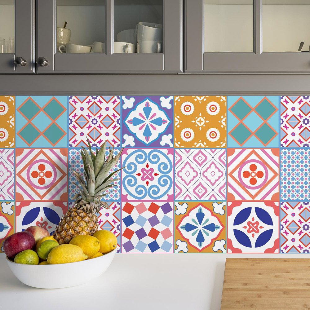 Walplus Classic Moroccan Colourful Mixed 2 Tile Sticker 24 Pack Image 5