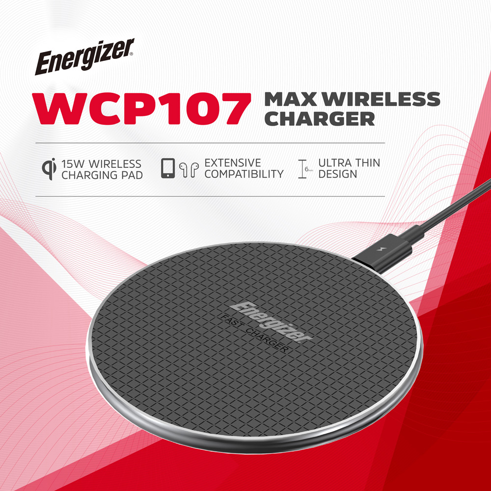 Energizer Black QI Wireless Charging Pad 15W Image 3