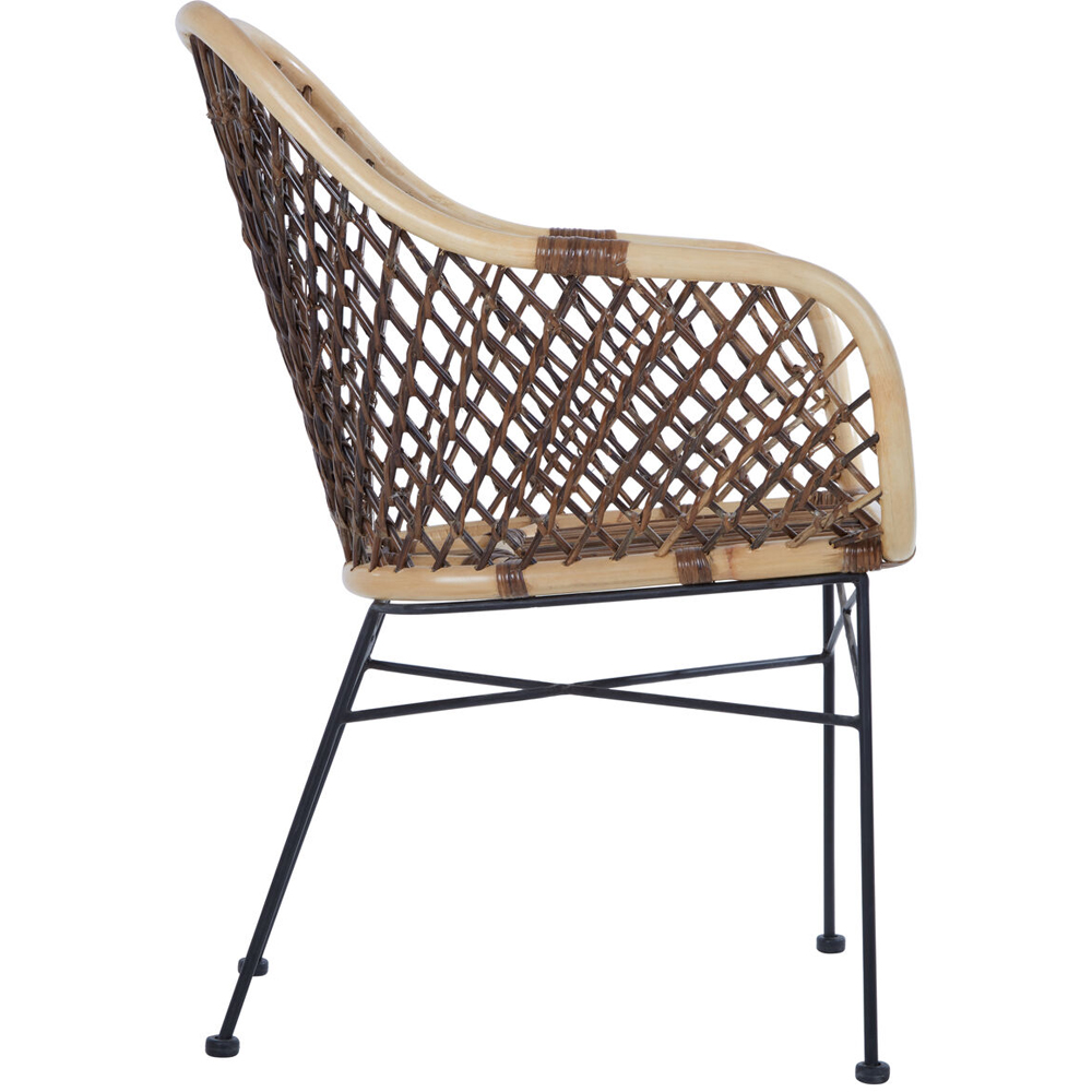Premier Housewares Manado Natural Rattan and Metal Accent Chair Image 3