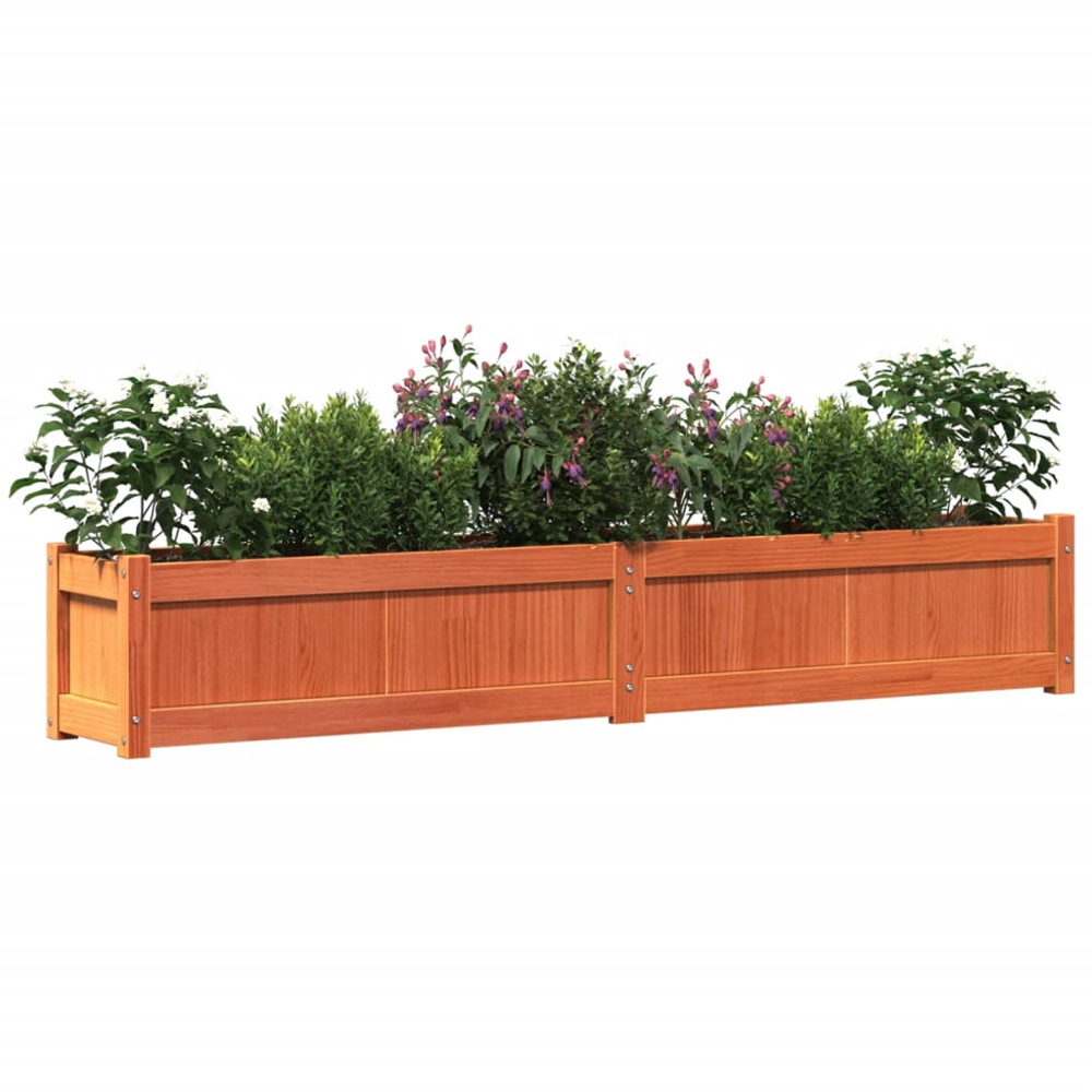 vidaXL Brown Solid Pine Wood Garden Planter 180 x 31 x 31cm Image 3