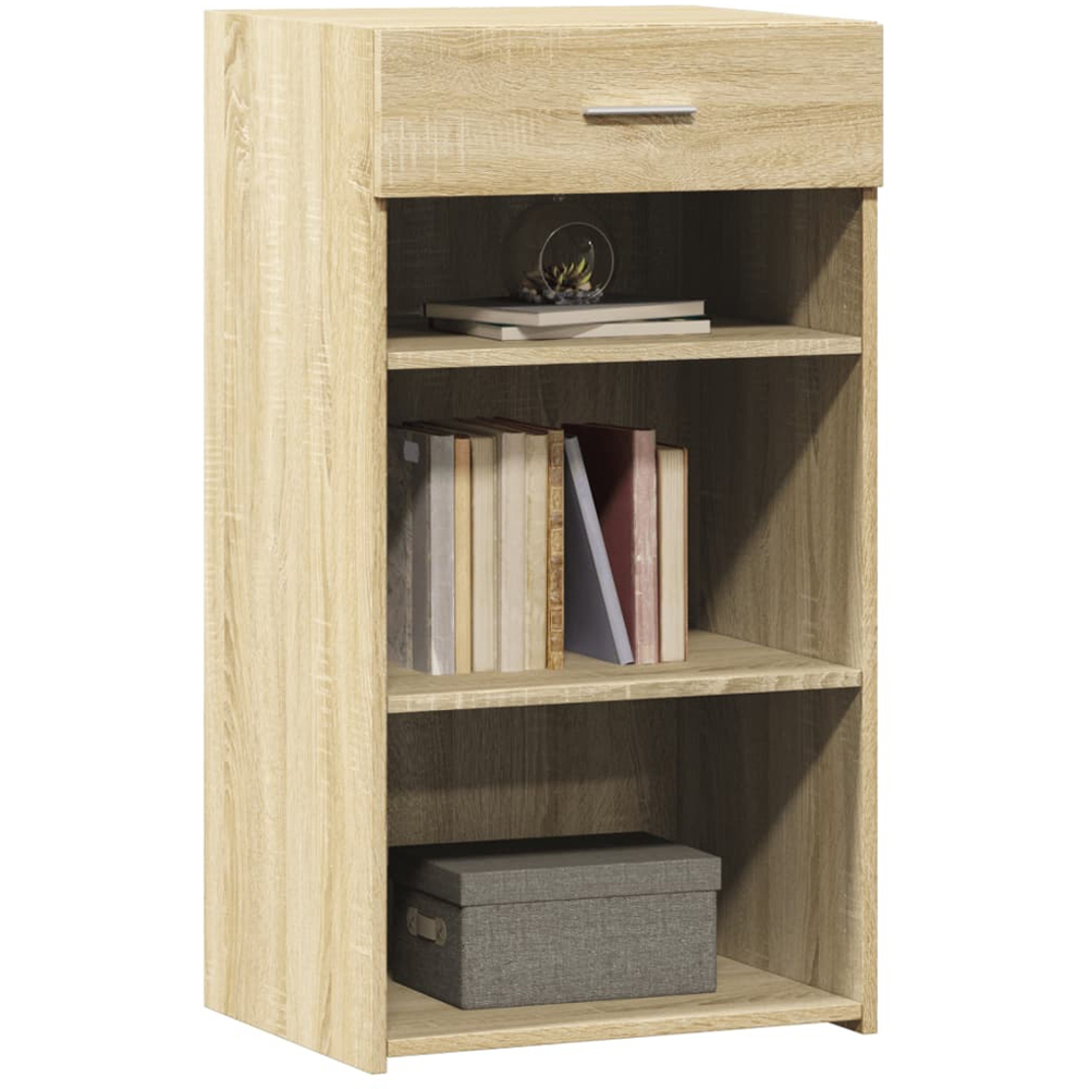 vidaXL Single Drawer 3 Shelf Sonoma Oak Sideboard Image 3