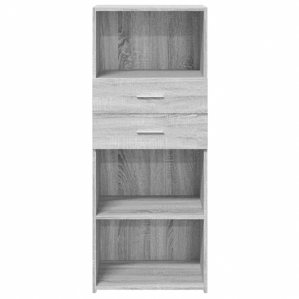 vidaXL 2 Drawer 3 Shelf Grey Sonoma Highboard Image 4