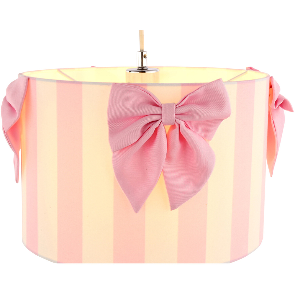 Stripe Bow Lamp Shade Pink Image 6