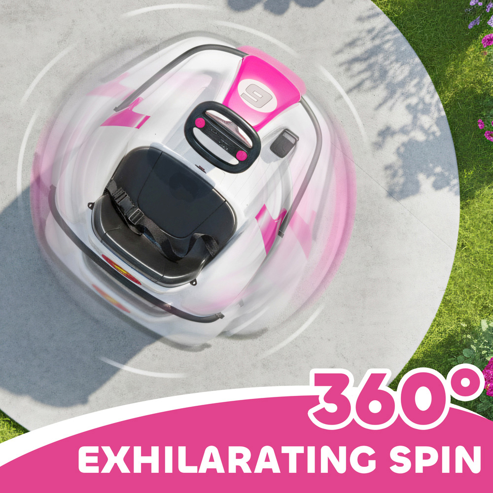 Tommy Toys Kids Pink 360 Degree Rotating Ride On Bumper Car with Safety Belt Image 5
