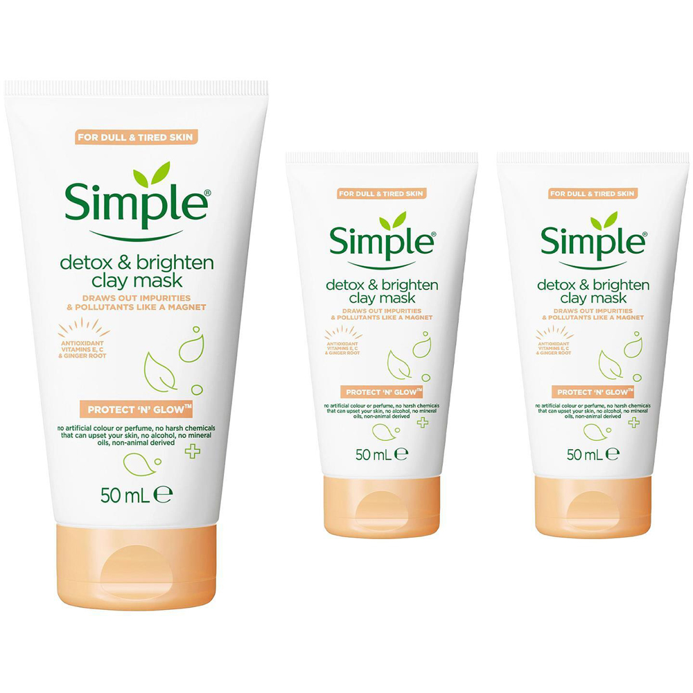 Simple Detox and Brighten Clay Mask 50ml 3 Pack Image 1