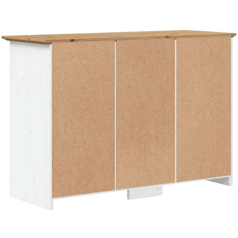 vidaXL Bodo 3 Door 3 Drawer White and Brown Solid Pine Wood Sideboard Image 6