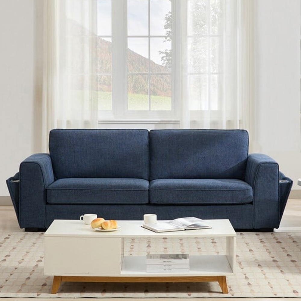 Matilda 3 Seater Blue Sofa Image 1