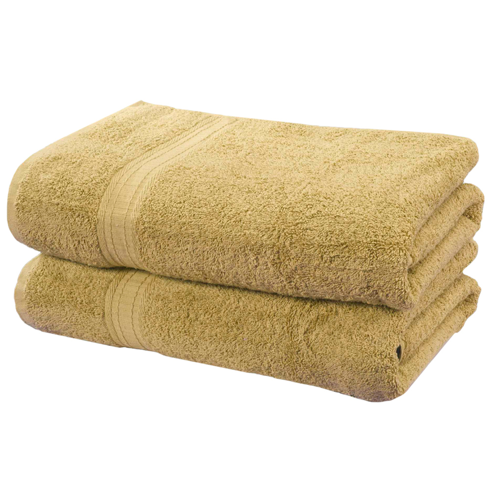 Rapport Home Royal Kensington Ochre Cotton Bath Sheet Set of 2 Image 1