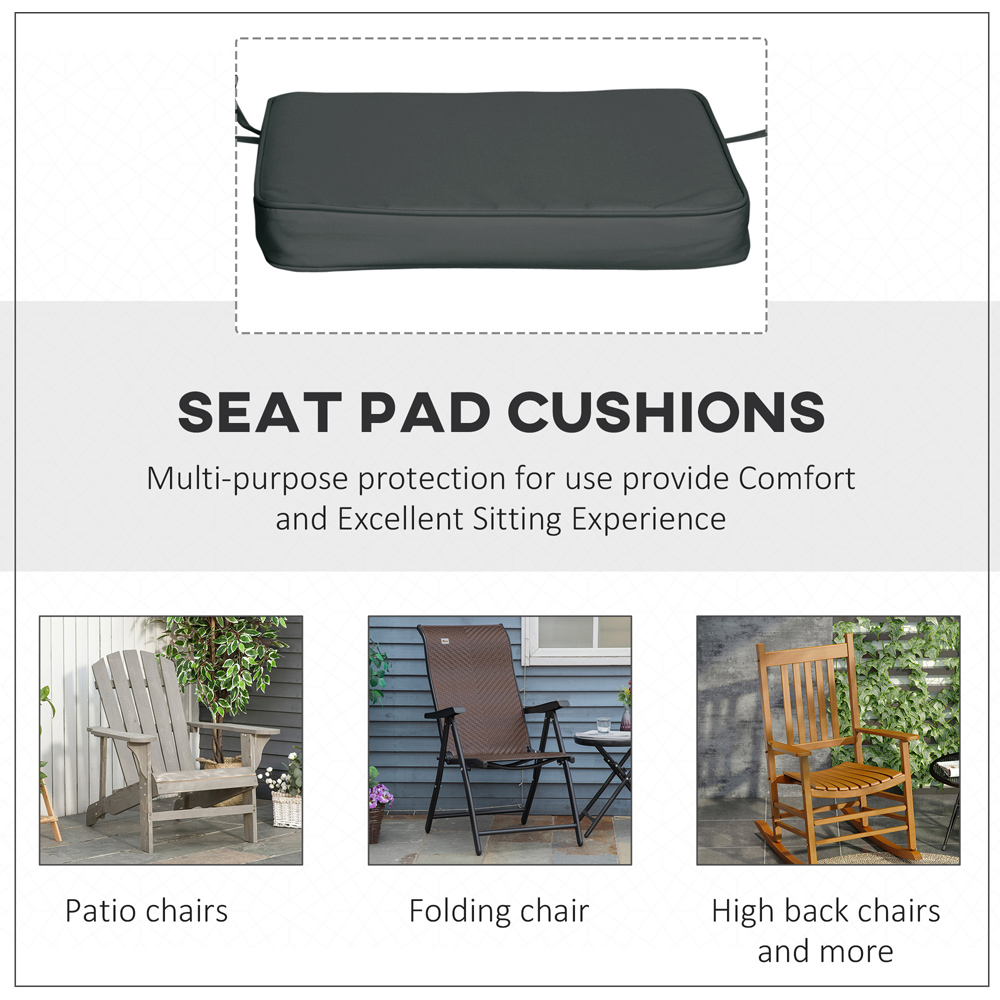 Outsunny Grey Dining Chair Seat Pad Cushion 42 x 42cm 6 Pack Image 6