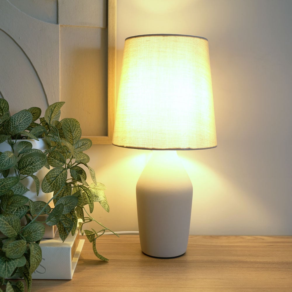 ValueLights Arlo Coffee Shade Ceramic LED Table Lamp Image 2