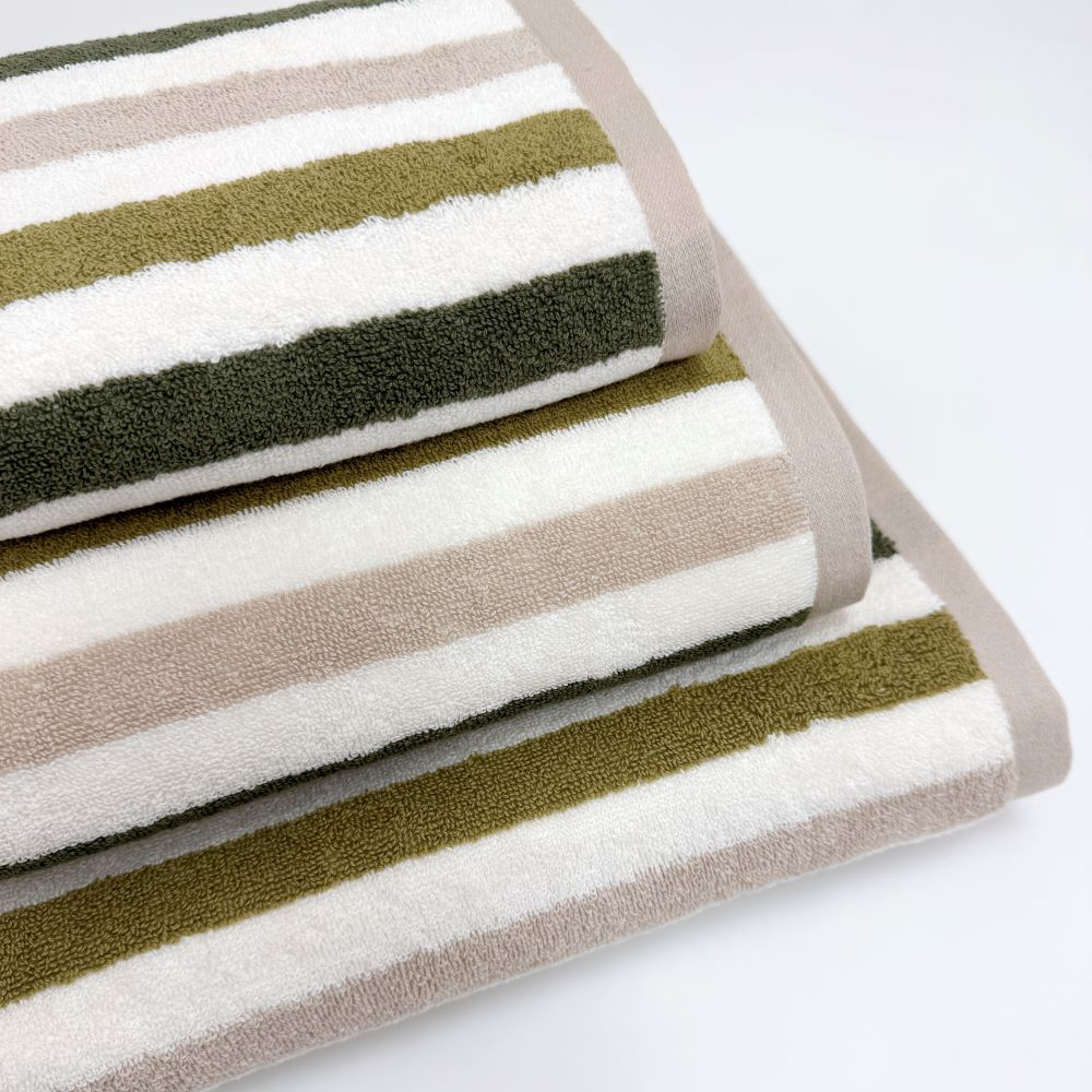 Allure Bath Fashions Cali Green Striped Hand Towel 2 Pack Image 3