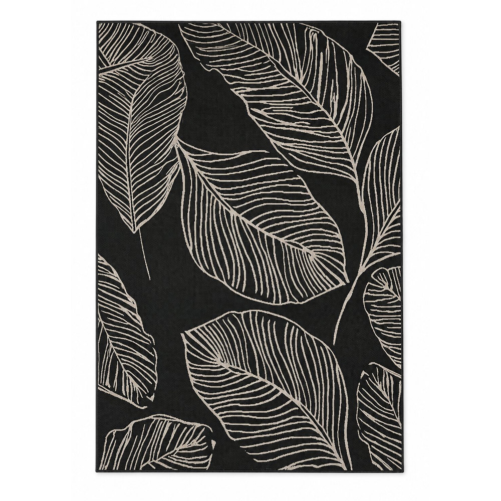 Portland Rugstyle Black Leaf Rug 200 x 290cm Image 2