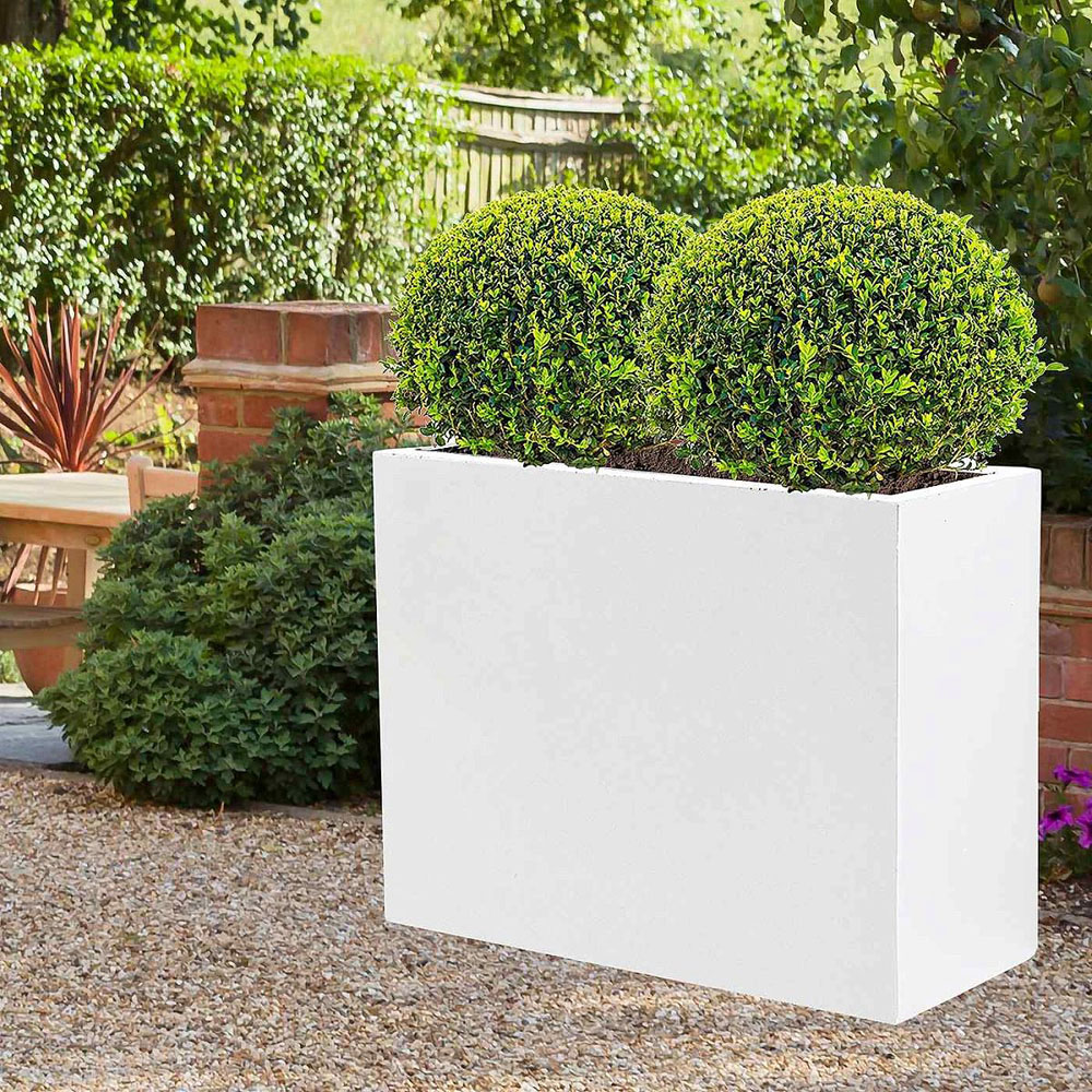 wilko Narrow Light Concrete White Trough Planter 50.5cm Image 3