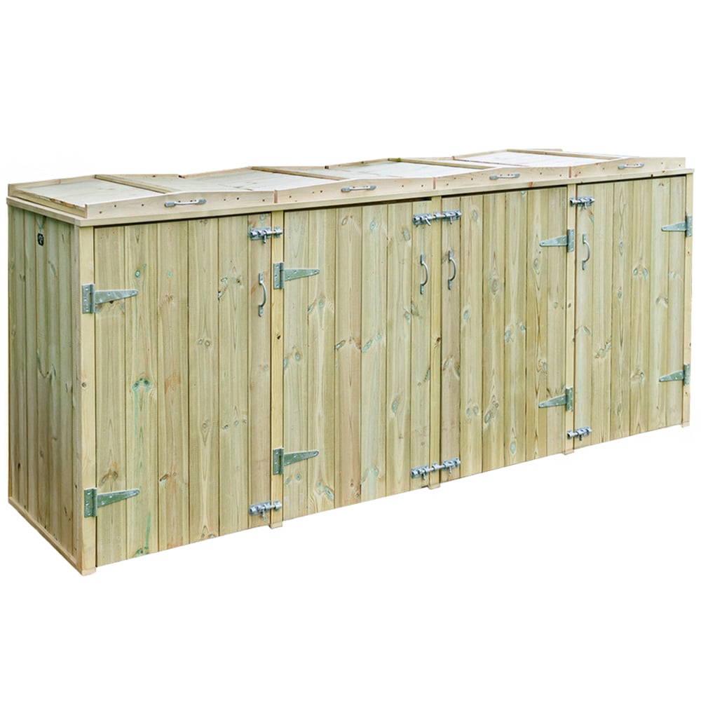 The Garden Village Shireburn 6 Recycle Box Single Wheelie Bin Shed Image 1