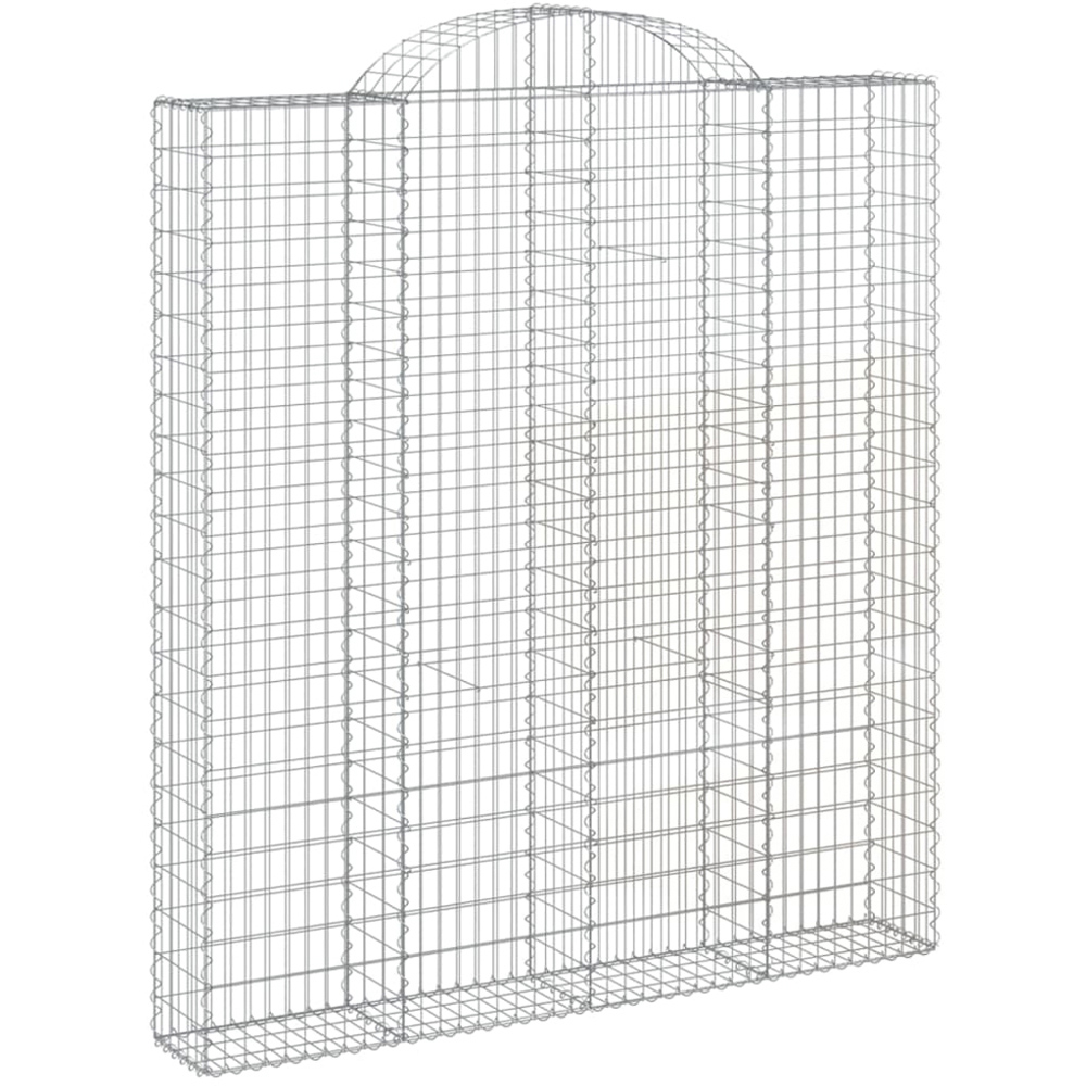 vidaXL Silver Galvanised Iron Arched Gabion Basket 200 x 30 x 220/240cm 5 Pack Image 1
