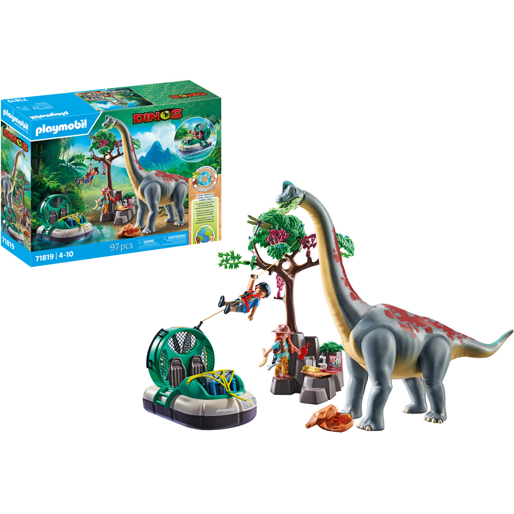 Playmobil Brachiosaurus with Hovercraft Playset Image 3