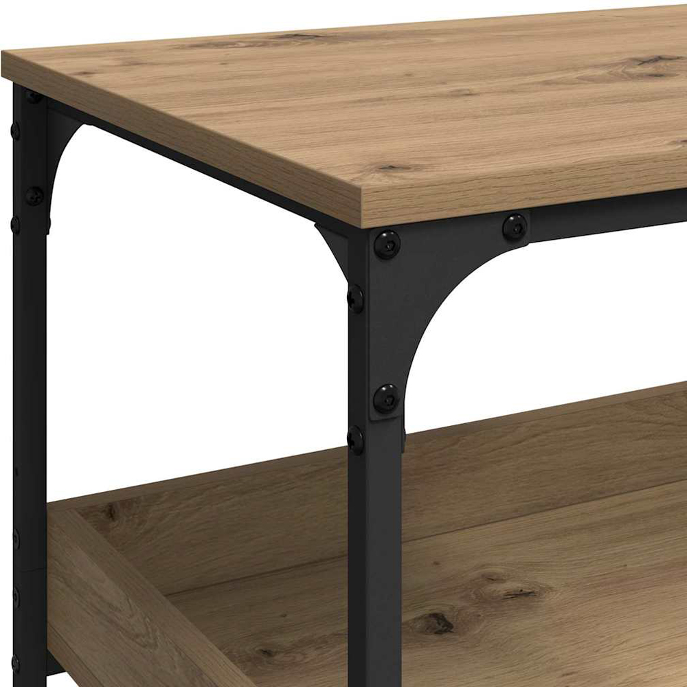 vidaXL 2 Shelf Artisan Oak Wide Kitchen Trolley Image 5