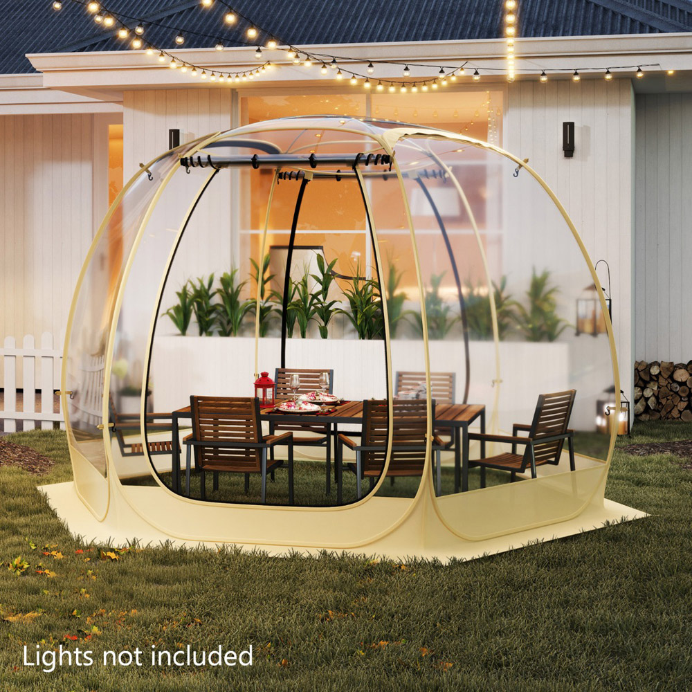 Costway 330 x 300cm Beige Portable and Foldable Pop up Bubble Tent Image 2