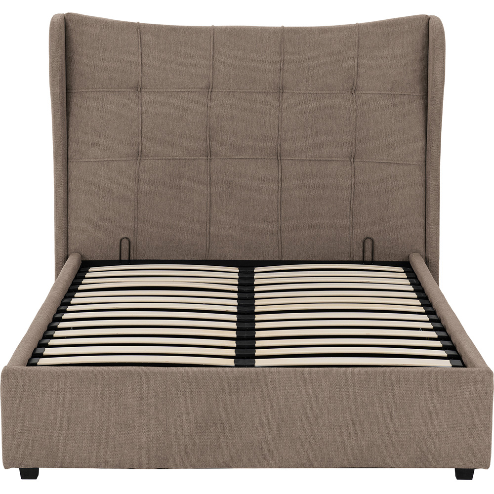 Seconique Verona Double Brown Fabric Gas Lift Ottoman Bed Frame Image 4