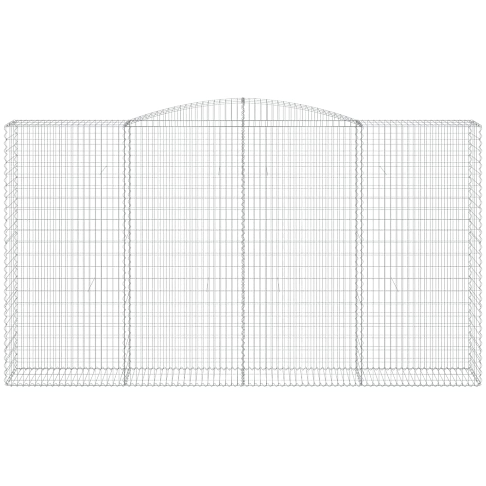 vidaXL Silver Galvanised Iron Arched Gabion Basket 400 x 50 x 220/240cm 15 Pack Image 4