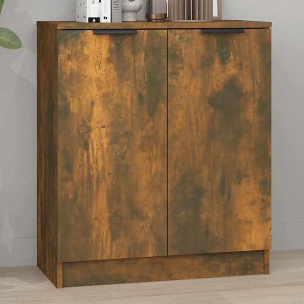 vidaXL 2 Door Smoked Oak Sideboard Image 1