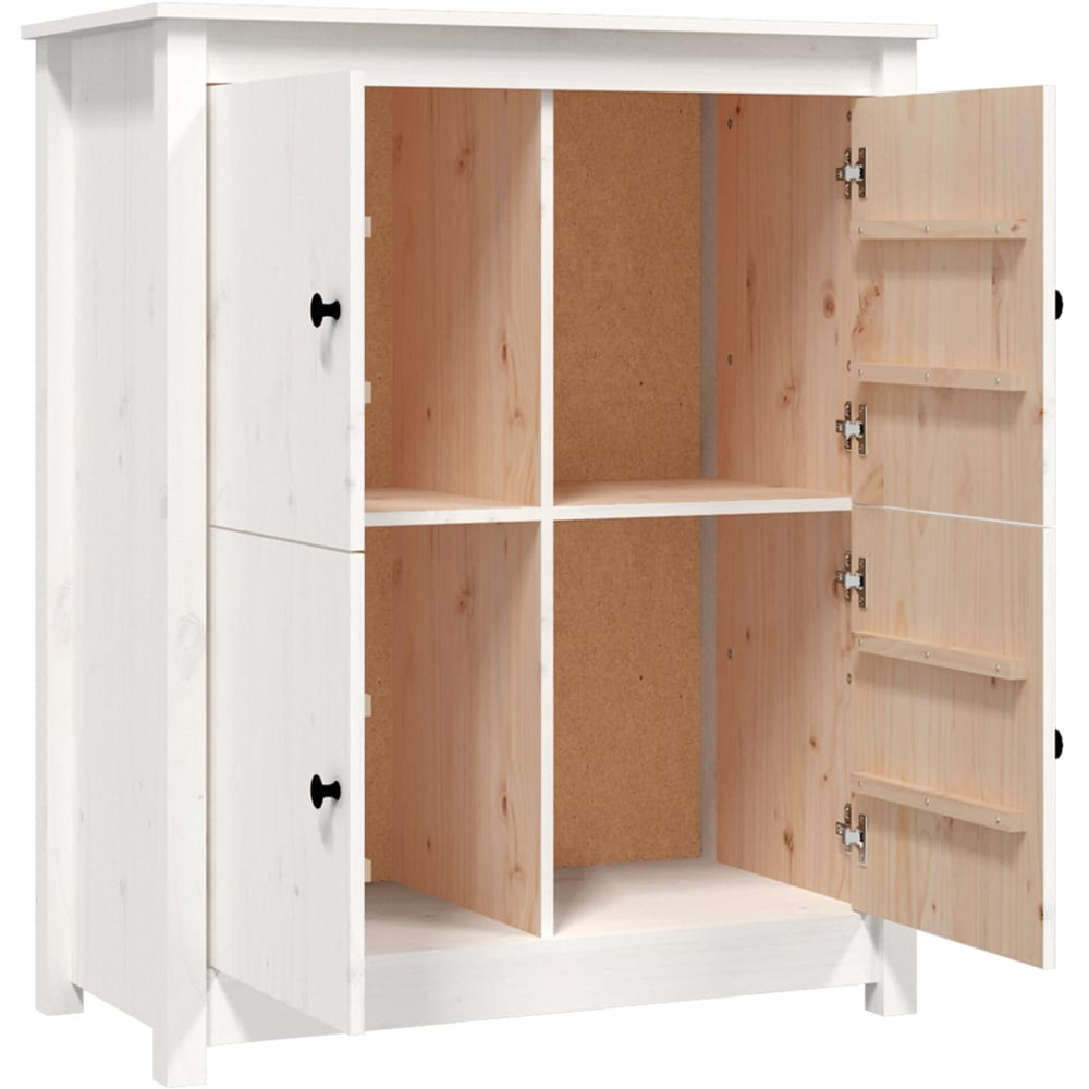vidaXL 4 Door White Solid Pine Wood Sideboard Image 6