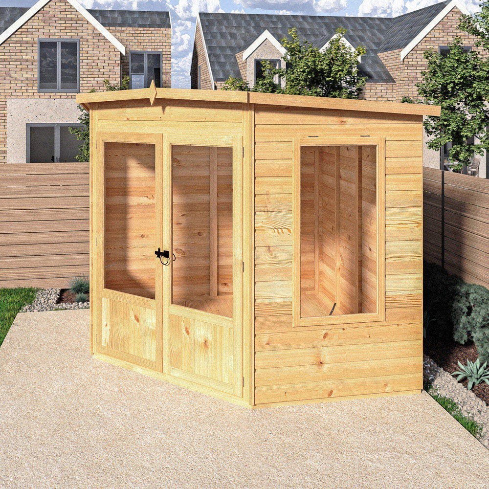 Shire Ramsey 8 x 8ft Shiplap Pent Corner Garden Summerhouse Image 2