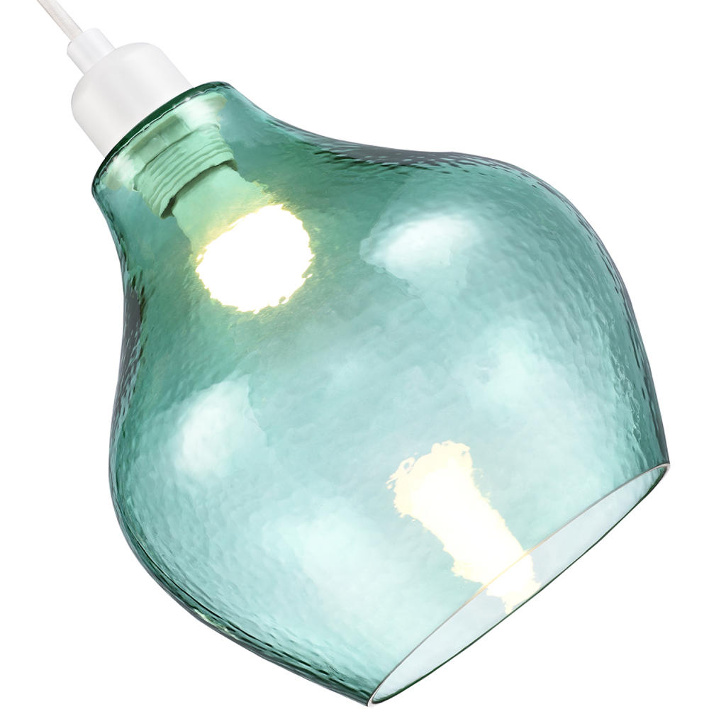 Happy Homewares Emerald Light Green Circular Dimpled Glass Pendant Shade Image 3