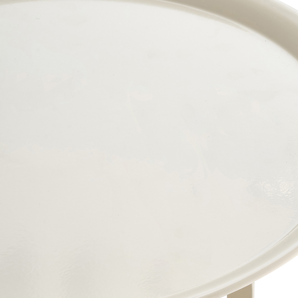 Living and Home Beige Round Tray Top Storage Side Table Image 4