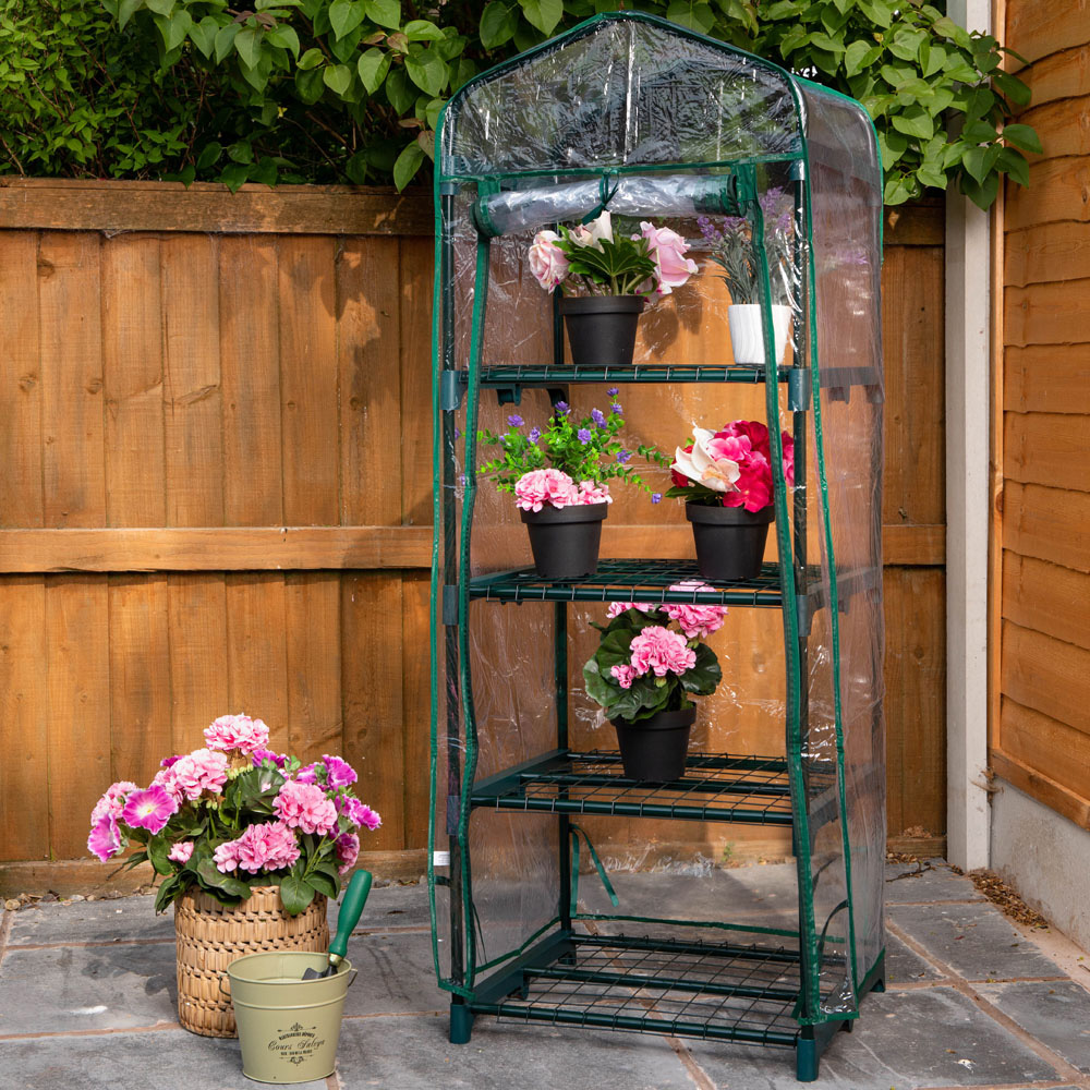Samuel Alexander 4 Tier 3.2 x 1.6ft Greenhouse with Removable Cover Image 4