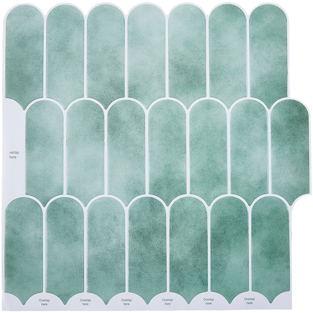 Living and Home Bluish Green Arch Self Adhesive Wall Sticker 10 Pack Image 3