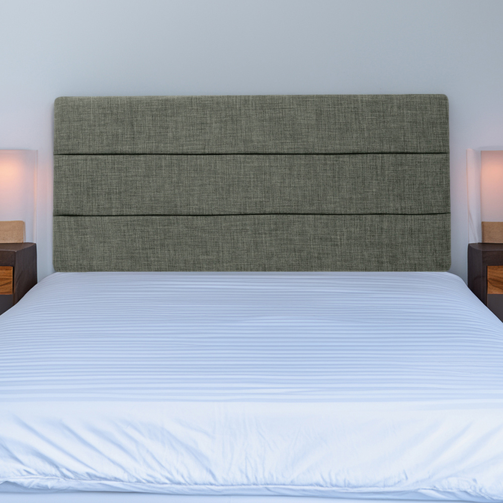 Bedmaster Double Charcoal Linen Milan Lined Headboard Image 1