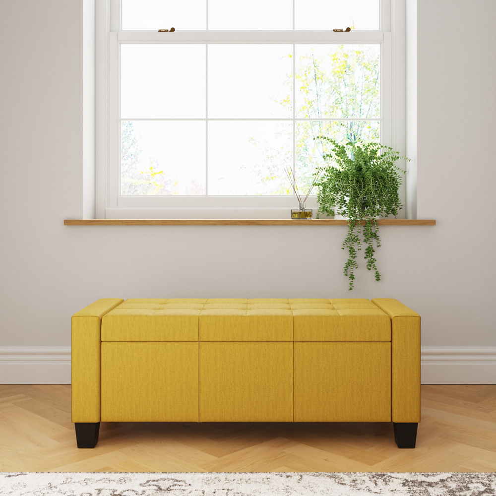 GFW Verona Mustard Ottoman Storage Bench Image 7