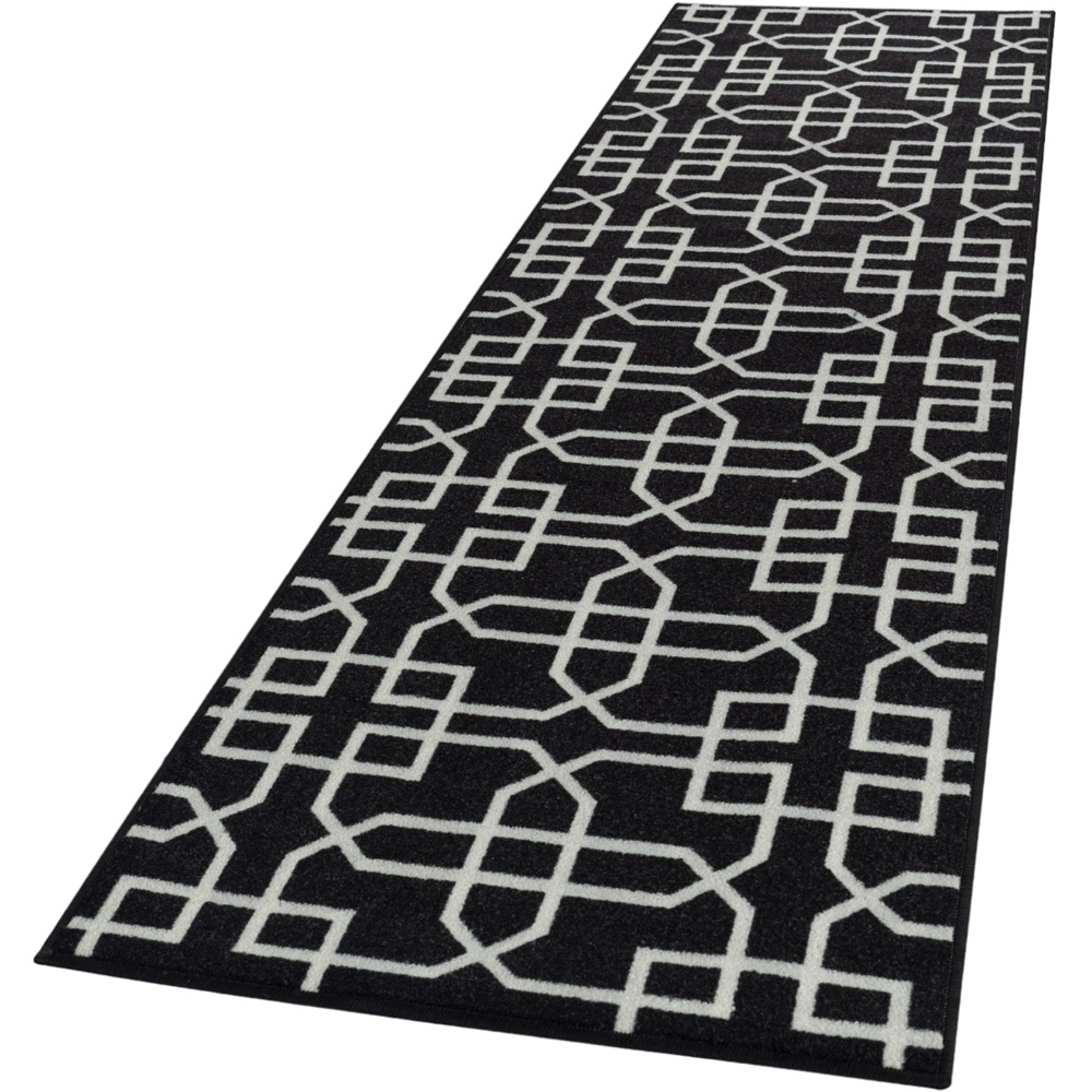 Smart Living Siam Black and Cream Gel Back Non-Slip Door Mat 40 x 60cm Image 1