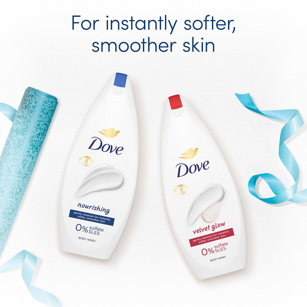 Dove Relax Velvet Glow and Nourishing Soothing Body Wash Duo Set 4 Pack Image 6