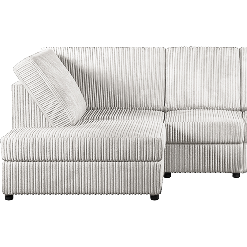 Luxor 4 Seater Silver Jumbo Cord Left Hand Facing Full Back L Shaped Corner Sofa Set Image 4