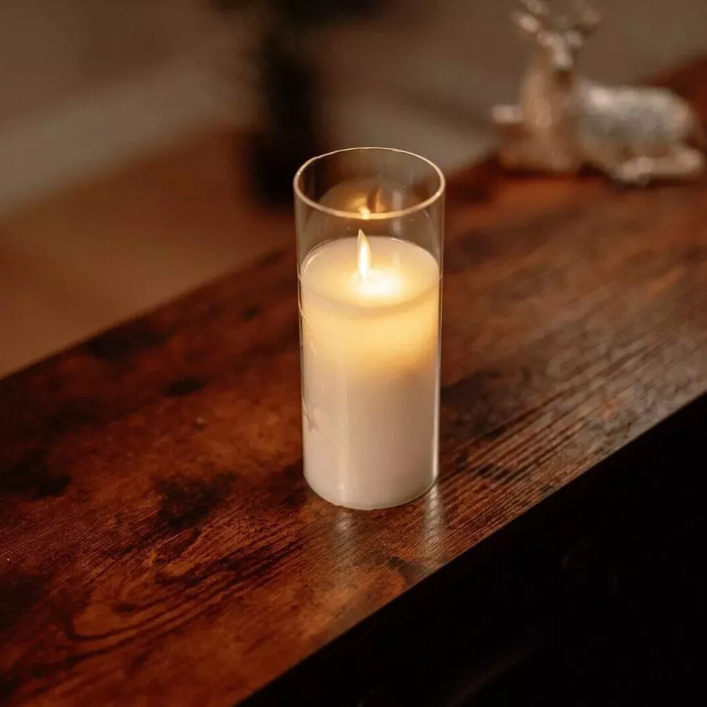 Marco Paul LED Flameless Unscented Pillar Candle Glass Jar Light 17cm Image 4