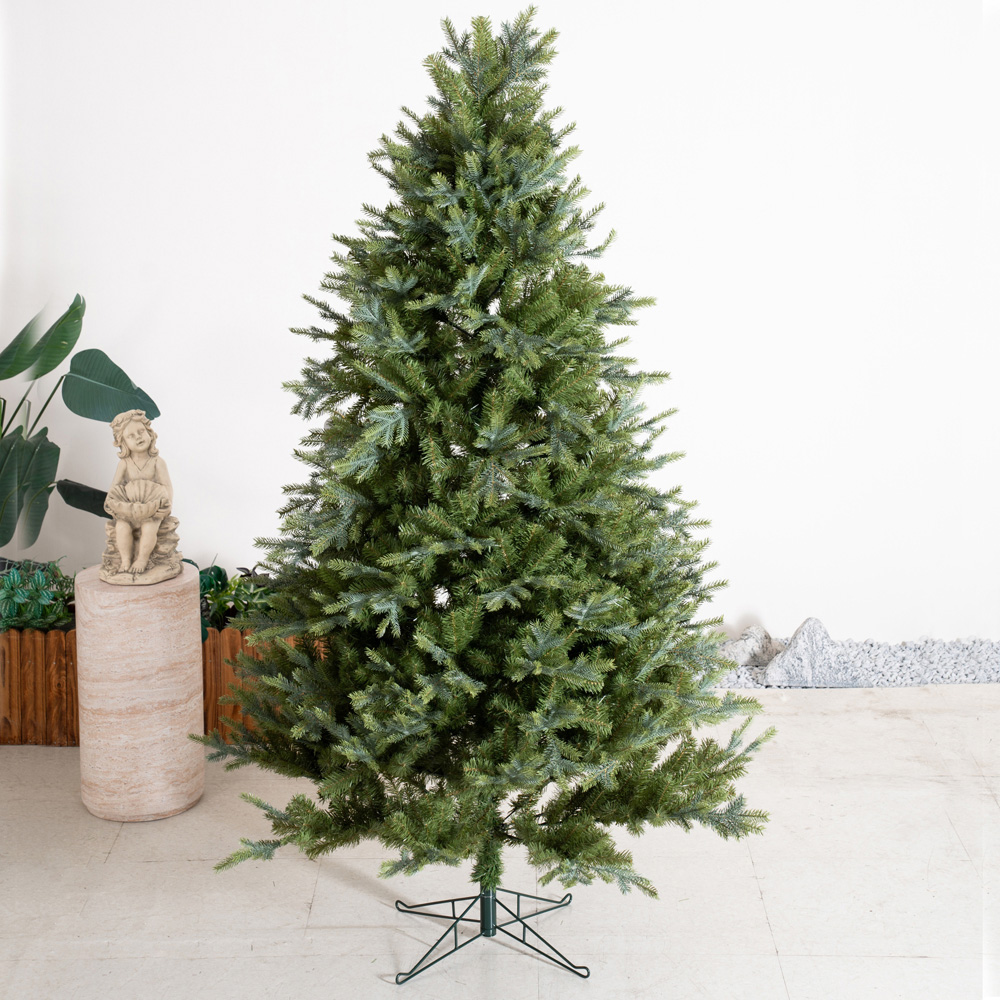 Abrihome Green Artificial Christmas Tree with 1566 Tips and Metal Stand 9ft Image 2